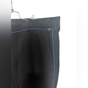 Fendi men’s black trousers woven fabric with blue trimming